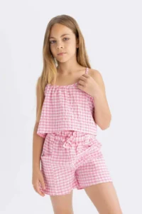DeFacto Sleeveless Checkered Blouse Girls' - Image 3