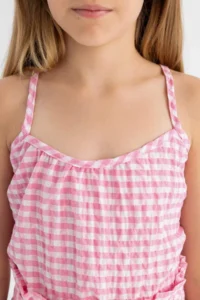 DeFacto Sleeveless Checkered Blouse Girls' - Image 5