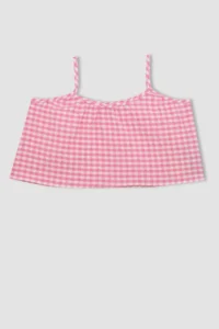 DeFacto Sleeveless Checkered Blouse Girls' - Image 7