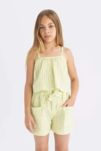 DeFacto Sleeveless Checkered Blouse Girls'