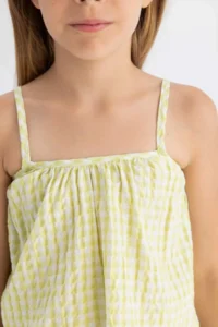 DeFacto Sleeveless Checkered Blouse Girls' - Image 4
