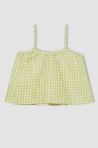 DeFacto Sleeveless Checkered Blouse Girls' - Image 6