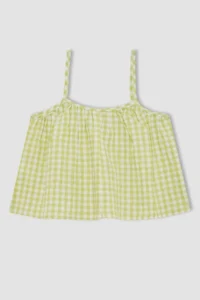 DeFacto Sleeveless Checkered Blouse Girls' - Image 8