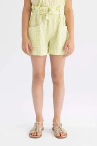 DeFacto Checkered Paperbag Shorts Girls' - Image 6