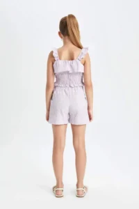 DeFacto Checkered Paperbag Shorts Girls' - Image 6