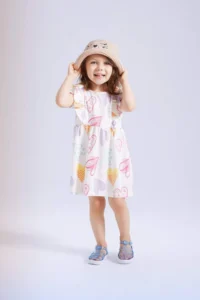DeFacto Baby Girl Heart Patterned Short Sleeve Dress - Image 2