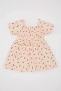 DeFacto Baby Girl Floral Short Sleeve Dress