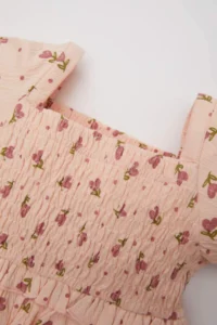 DeFacto Baby Girl Floral Short Sleeve Dress - Image 2