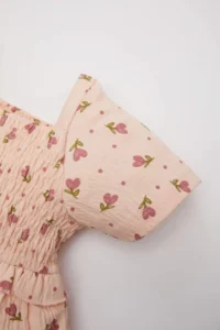 DeFacto Baby Girl Floral Short Sleeve Dress - Image 3