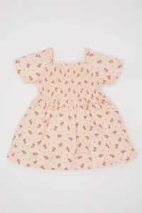 DeFacto Baby Girl Floral Short Sleeve Dress - Image 5