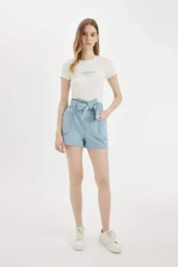 DeFacto Paperbag High Waist Jeans Shorts