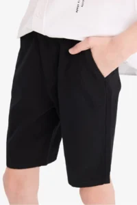 DeFacto Basic Plain Gabardine Shorts with Pockets for Boys - Image 5