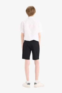 DeFacto Basic Plain Gabardine Shorts with Pockets for Boys - Image 6