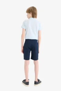 DeFacto Boy's Basic Plain Gabardine Shorts with Pockets - Image 8