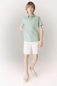 DeFacto Boy's Basic Plain Gabardine Shorts with Pockets - Image 2