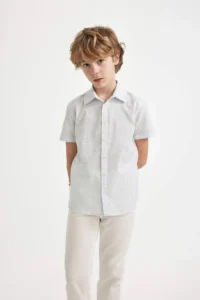 DeFacto Polo Neck Short Sleeve Shirt Boy - Image 3