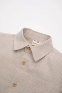 DeFacto Short Sleeve Basic Plain Shirt with Woven Label Baby Boy - Image 2