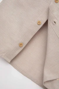DeFacto Short Sleeve Basic Plain Shirt with Woven Label Baby Boy - Image 4