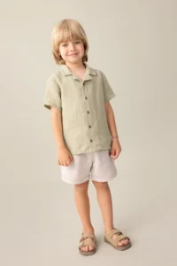 DeFacto Baby Boy Open Collar Muslin Short Sleeve Shirt - Image 2