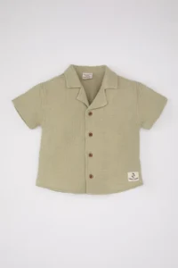 DeFacto Baby Boy Open Collar Muslin Short Sleeve Shirt - Image 4