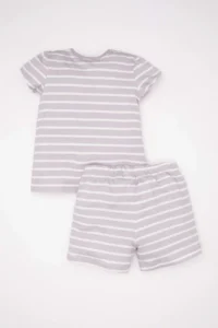 DeFacto Baby Girl Disney Lilo & Stitch Pajama Set Combed Cotton Short Sleeve Top Shorts - Image 5