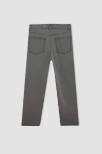 DeFacto Boy's Straight Fit Straight Leg Pocket Gray Basic Plain Jean Pants - Image 8