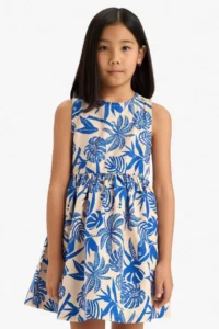 DeFacto Patterned Poplin Sleeveless Summer Dress Girl - Image 4