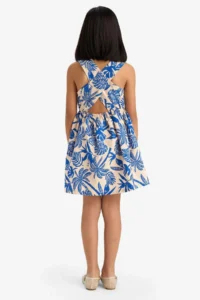 DeFacto Patterned Poplin Sleeveless Summer Dress Girl - Image 6