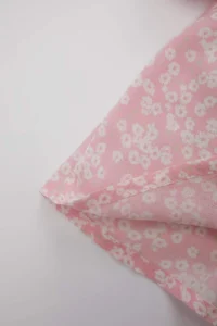 DeFacto Big Collar Crinkle Viscose Floral Short Sleeve Blouse for Baby Girl - Image 7