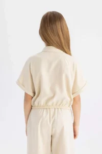 DeFacto Cropped Fit Cotton Short Sleeve Shirt Girls - Image 5