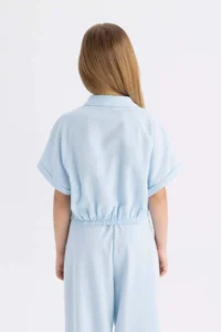 DeFacto Cropped Fit Cotton Short Sleeve Shirt Girls - Image 6