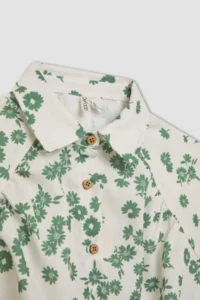 DeFacto Crop Cotton Floral Short Sleeve Shirt Girl - Image 8