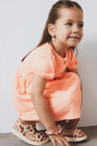 DeFacto Short Sleeve Wrinkled Summer Dress for Baby Girl - Image 3