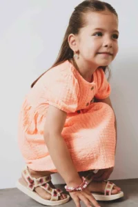 DeFacto Short Sleeve Wrinkled Summer Dress for Baby Girl - Image 4