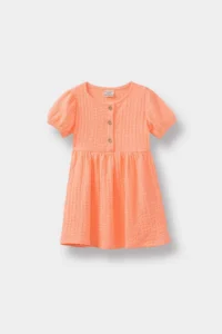 DeFacto Short Sleeve Wrinkled Summer Dress for Baby Girl - Image 5