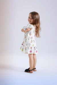 DeFacto Baby Girl Floral Short Sleeve Waffle Dress - Image 3