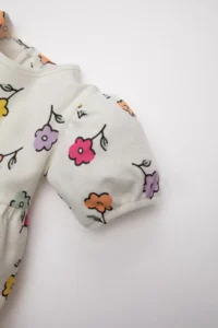 DeFacto Baby Girl Floral Short Sleeve Waffle Dress - Image 6