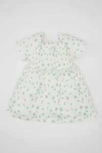 DeFacto Baby Girl Floral Short Sleeve Dress