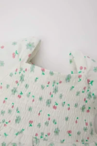DeFacto Baby Girl Floral Short Sleeve Dress - Image 2