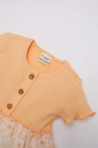 DeFacto Baby Girl Floral Short Sleeve Ribbed Camisole Dress - Image 2
