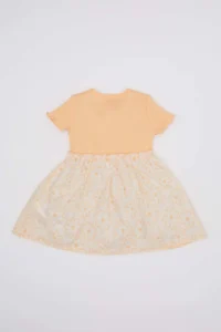 DeFacto Baby Girl Floral Short Sleeve Ribbed Camisole Dress - Image 4