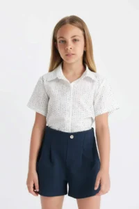 DeFacto Relax Fit Cotton Short Sleeve Shirt Girl - Image 5