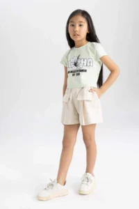 DeFacto Gabardine Shorts Girls' - Image 3