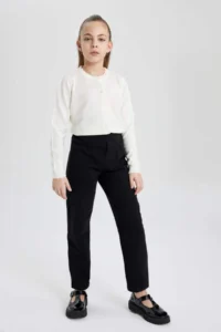 DeFacto Girls' Straight Fit Pants