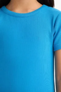 DeFacto Crew Neck Ribbed Camisole Short Sleeve Summer Dress Girls - Image 5
