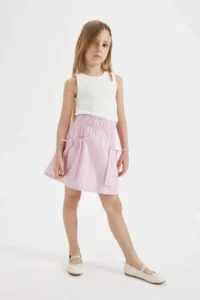 DeFacto Girls' with pocket Poplin Skirt - Image 2