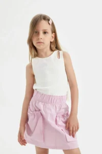 DeFacto Girls' with pocket Poplin Skirt - Image 4