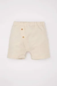 DeFacto Baby Boy Set of 2 Linen Short Sleeve T-Shirt Shorts (24 SM) - Image 2