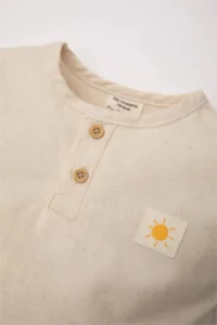 DeFacto Baby Boy Set of 2 Linen Short Sleeve T-Shirt Shorts (24 SM) - Image 3