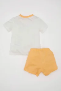 DeFacto Baby Boy Pajama Set Combed Cotton Printed Short Sleeve Top Shorts - Image 5